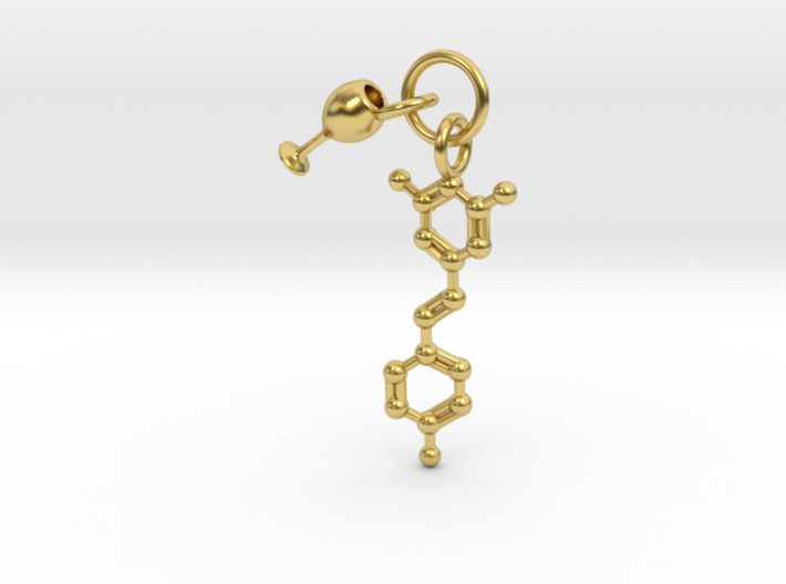 Wine Resveratrol Charm Pendant - Science Jewelry 3d printed