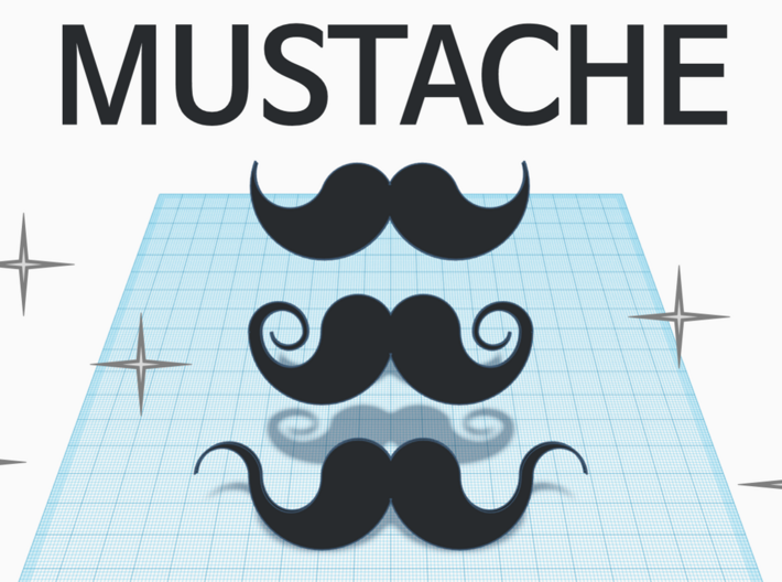 [1DAY_1CAD] MUSTACHE_type2 3d printed