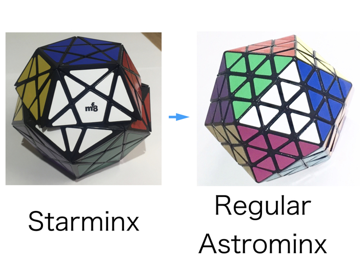 Regular Astrominx modified from Starminx 3d printed 