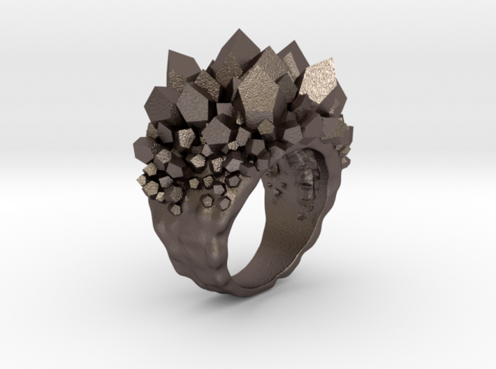 Double Crystal Ring Size 8 3d printed 