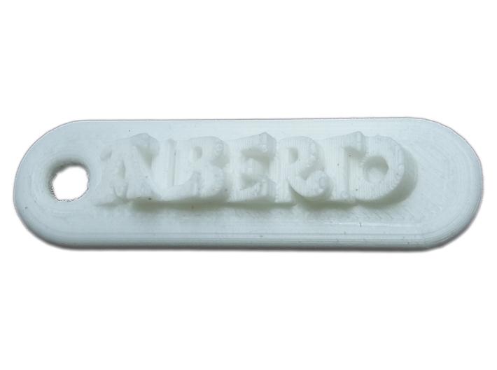 ALBERTO Personalized keychain embossed letters 3d printed 