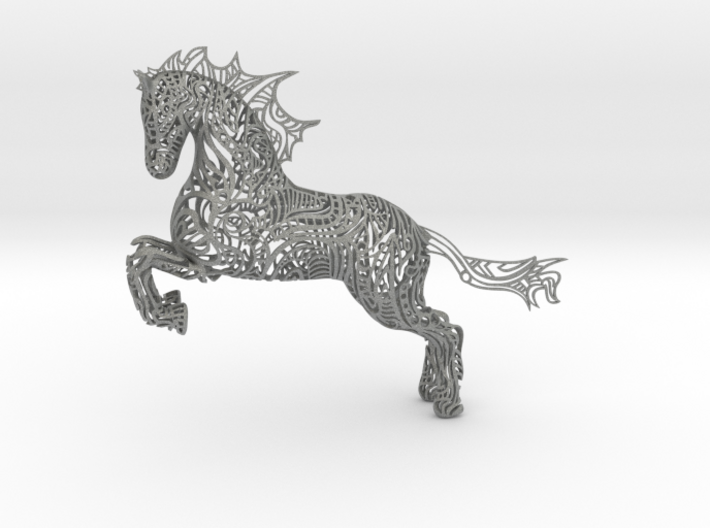 Rocinante horse sculpture - Customized 3d printed Rocinante horse sculpture in Gray PA12