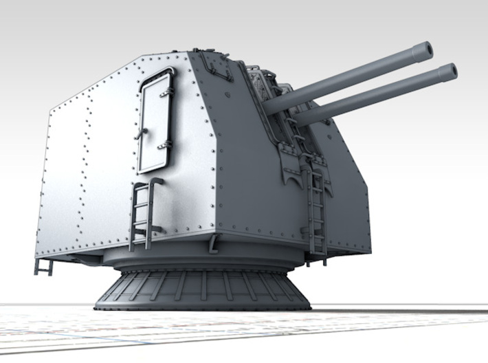 1/100 French Navy 100mm/45 (3.9") CAD Mle 1937 x1 3d printed 3d render showing product detail