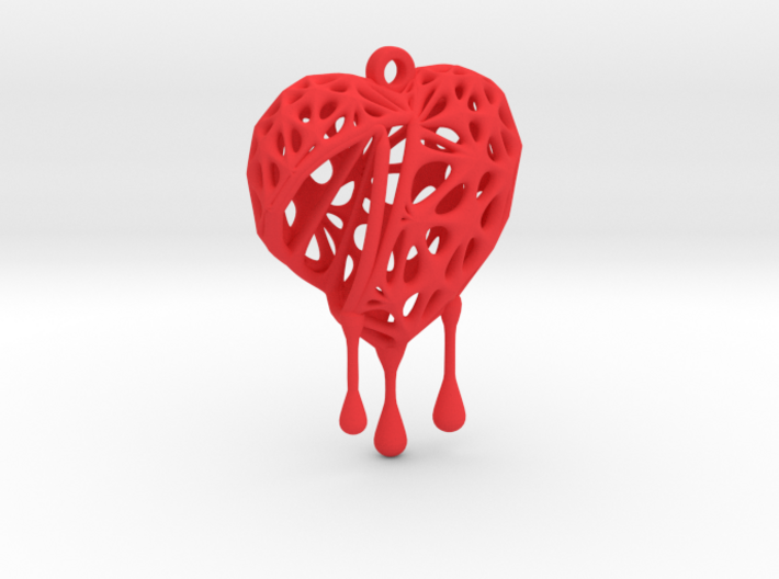 Open Heart Earring (Small001) 3d printed
