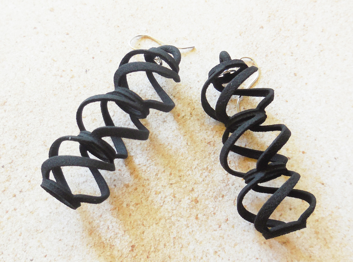 Swirl - Earrings in Nylon Plastic 3d printed