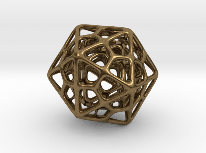Double Icosahedron Silver 3d printed