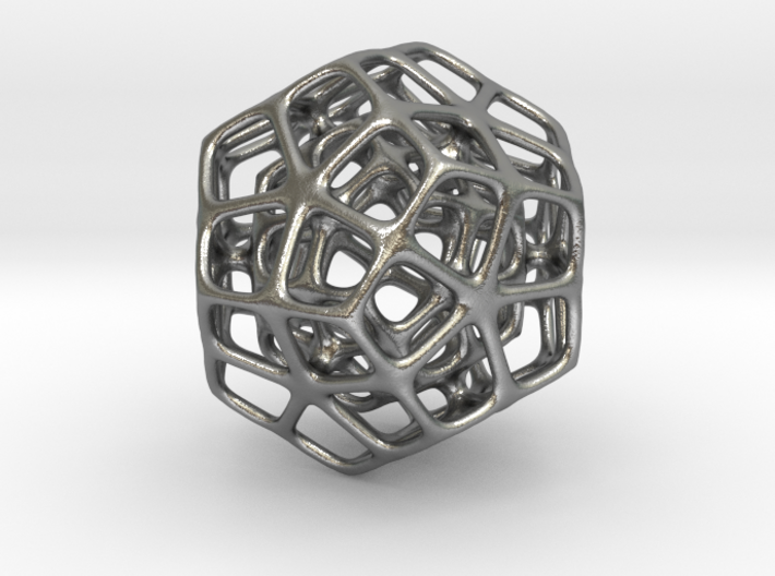Double Dodecahedron Silver 3d printed