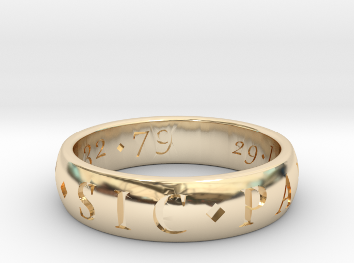 Sir Francis Drake Sic Parvis Magna Ring, Size US12 3d printed