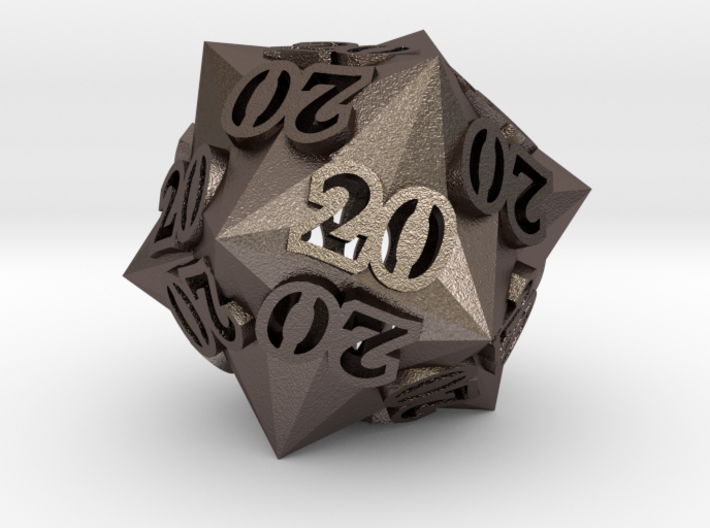 Faceted All 20's version - Novelty D20 gaming dice 3d printed 