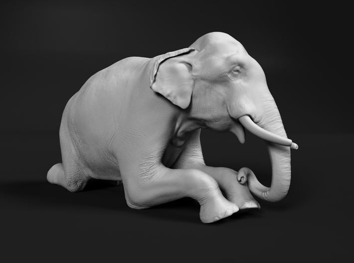 Indian Elephant 1:26 Kneeling Male 3d printed 