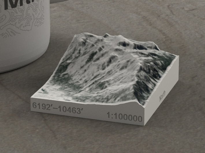 Jackson Hole in Winter, Wyoming, 1:100000 3d printed