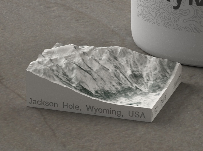 Jackson Hole in Winter, Wyoming, 1:100000 3d printed 