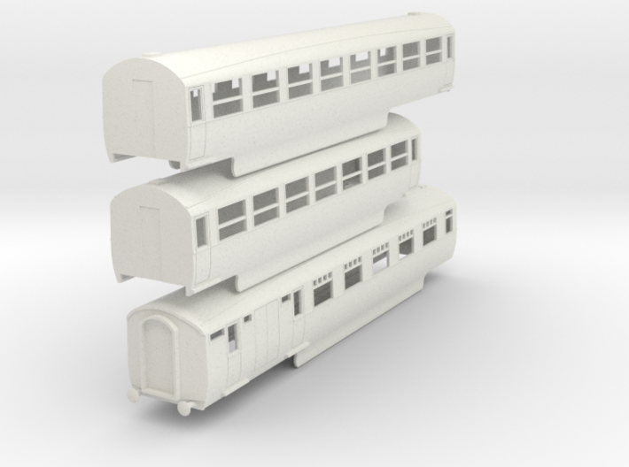 o-76-lner-silver-jubilee-E-F-G-triplet-coach 3d printed