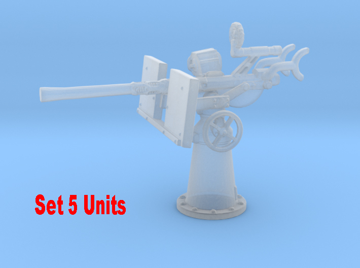 1/192 USN 20mm Oerlikon Mk4 Shielded Set x5 3d printed