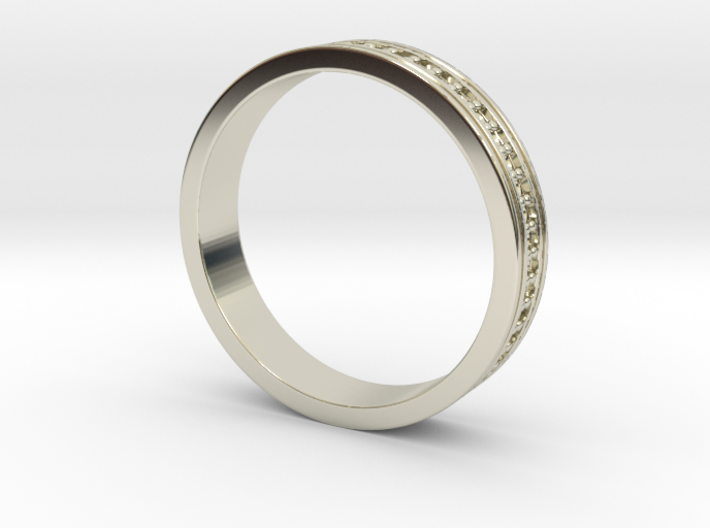 Channel ring with diamonds 3d printed 