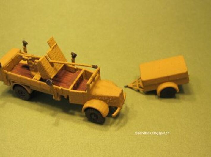 1/144 Mercedes S4500  5cm Flak with ammo trailer  3d printed 