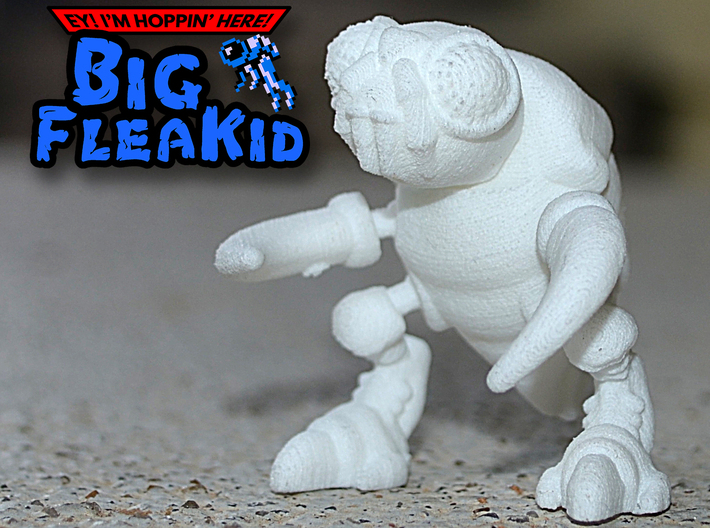 Big FleaKid Action Figure 3d printed unpainted white versatile print