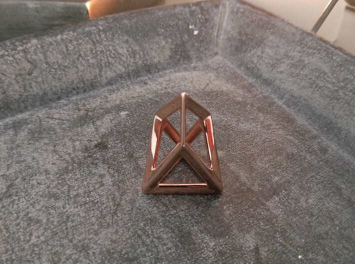EOS chestahedron - rictoken 3d printed 14k Rose Gold Plated Brass