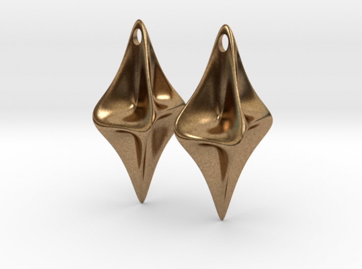 Pinched Silver Earrings 3d printed