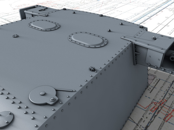 1/700 HMS Exeter 8"/50 (20.3 cm) MKVIII 1941 Guns 3d printed Please Note: Correct Breech Plate Covers