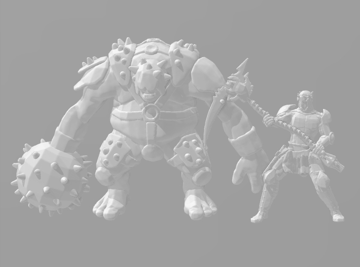 Armored Ogre DnD 1/60 miniature fantasy games rpg 3d printed 