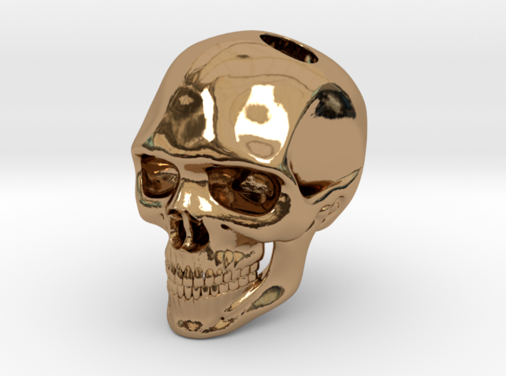 Realistic Human Skull (20mm H) - Pendant 3d printed