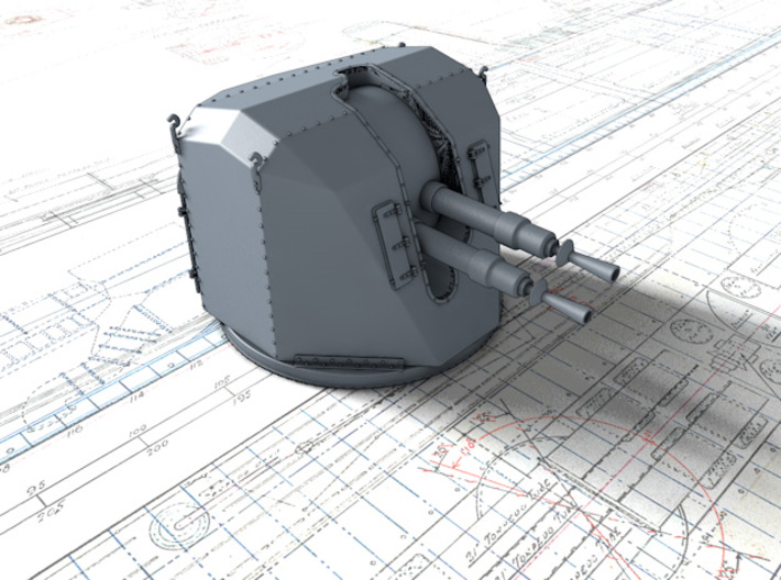 1/192 French 37mm/70 (1.46") AA Gun Model 1935 x6 3d printed 3d render showing product detail