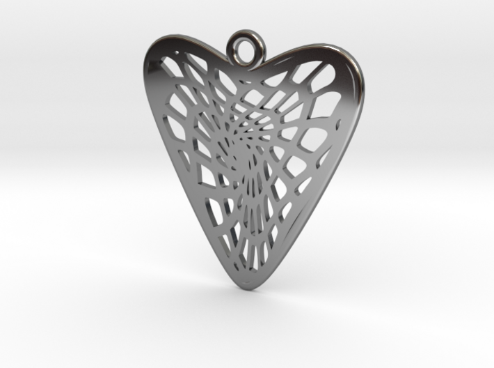 Voronoi Heart Earring (001b) 3d printed