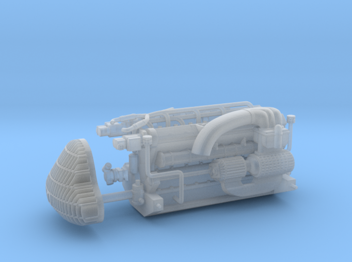 1950 Alfa 158 engine and grille - 1/24 scale 3d printed