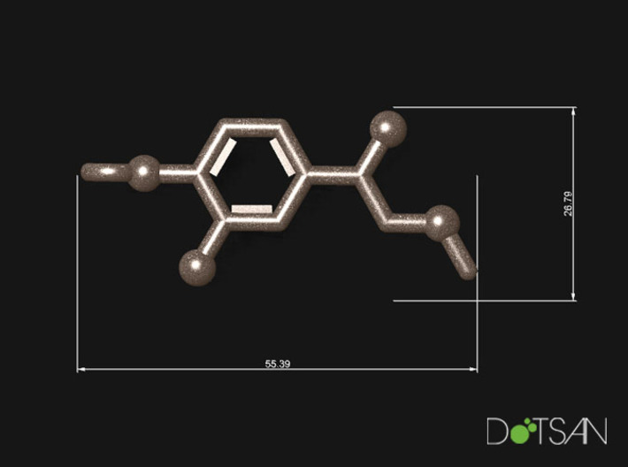 Adrenaline Molecule Key Chain 3d printed 