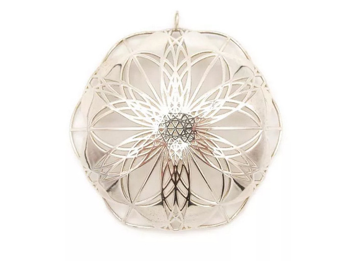 Seed of Life Pendant - from the Flower of Life 3d printed Seed of Life Pendant - Polished Silver