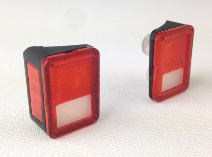 AJ10019 Rear lights JK 3d printed Parts shown assembled and painted