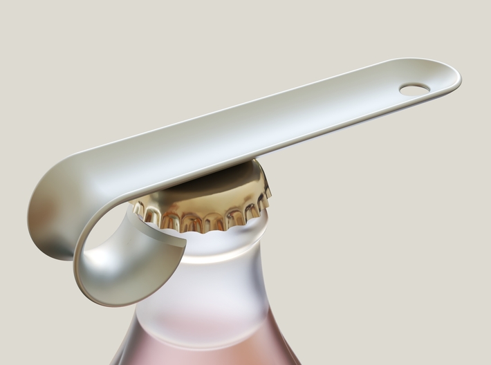 Curl bottle opener 3d printed