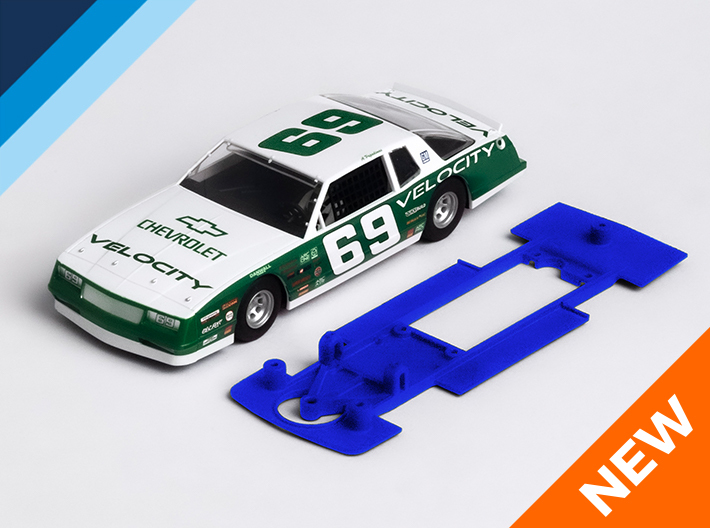 1/32 Scalextric Chevrolet Monte Carlo '86 Chassis 3d printed Chassis compatible with Scalextric NASCAR Chevrolet Monte Carlo 1986 body (not included)