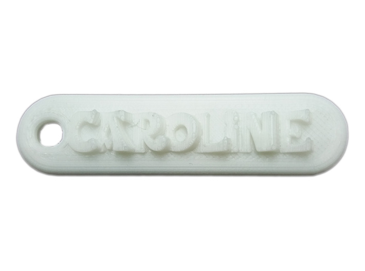 CAROLINE Personalized keychain embossed letters 3d printed 