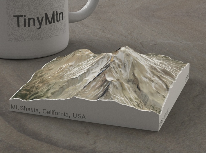 Mt. Shasta, California, USA, 1:75000 3d printed 