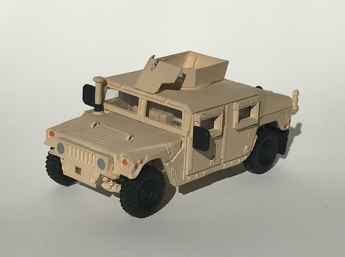 M1151 Humvee Armor W/ Spare Tire Bumper and Turret 3d printed