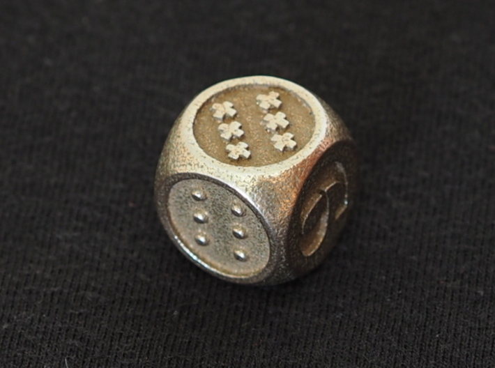 Democratic Dice 3d printed Polished Bronzed-Silver Steel