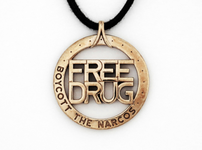 Free Drug 3d printed Polished Bronze