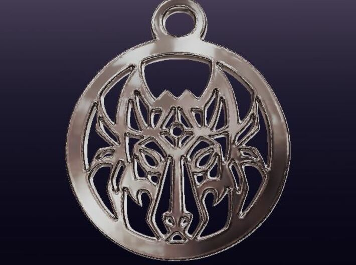 Tribal Wolf Medallion Pendant 3d printed 