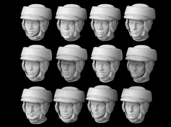 (Legion) 12x Rebel Endor Trooper Human Heads 3d printed