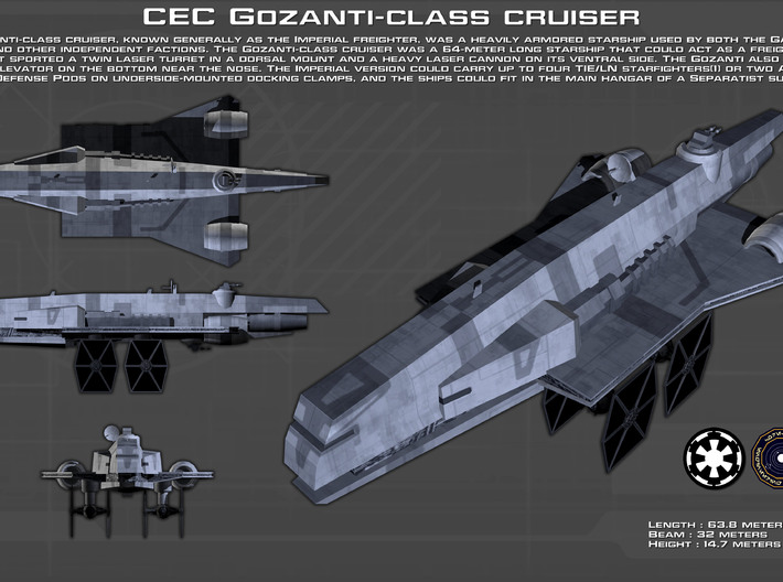Imperial Gozanti cruiser 3d printed