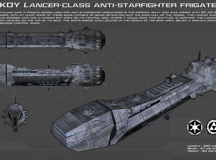 Imperial Lancer Class Frigate 3d printed 