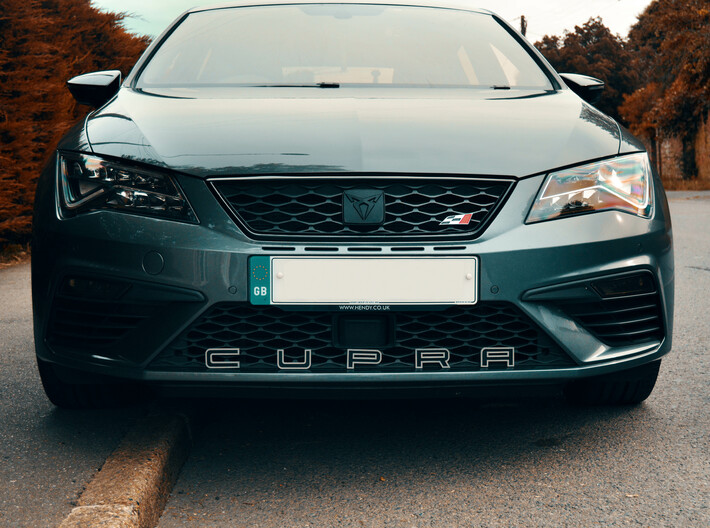 Cupra Lower Grill Letters Outline Only - Full Set 3d printed Black lettering with grey sprayed outlines