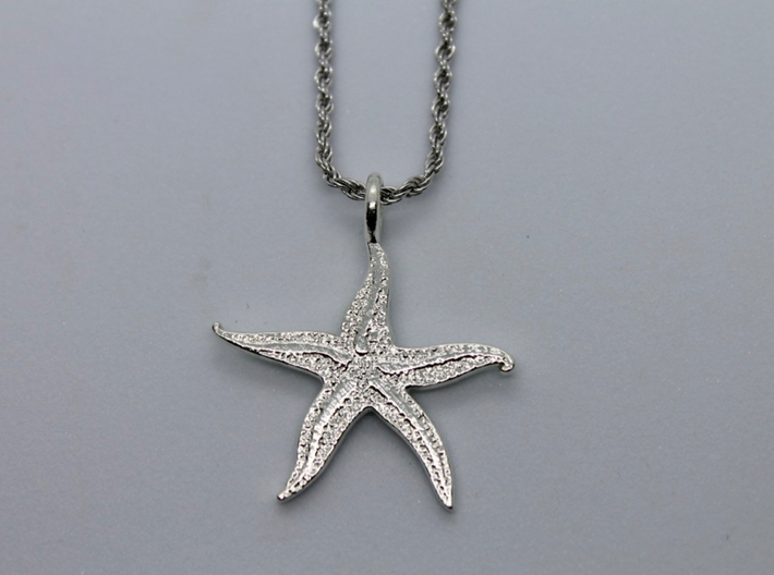 Kaps crustonian Starfish 3d printed Natural Sterling Silver