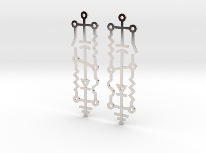 Electrical Circuit Earrings 3d printed