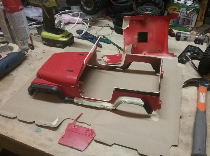 Tamiya CC-01 Soft Top Jeep Door RH 3d printed Top removed for doors.