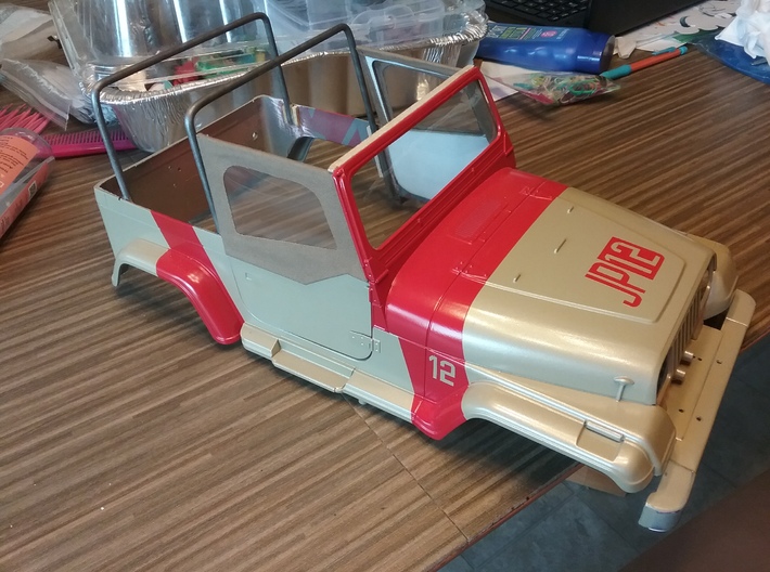 Tamiya CC-01 Soft Top Jeep Door RH 3d printed Installation