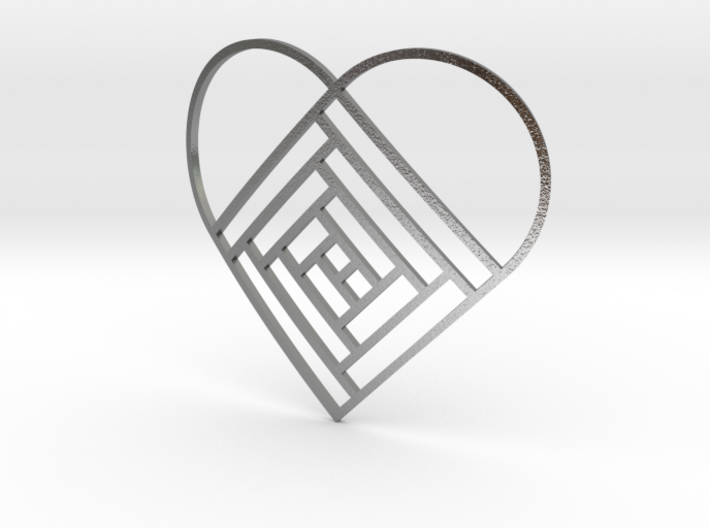 Quilt Block Log Cabin Pendant - Heart Edition 3d printed 