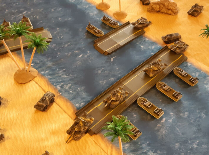 Miniature Floating Pontoon Bridge - Standard Pack 3d printed 